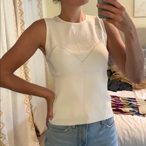 White Knit Tank Top